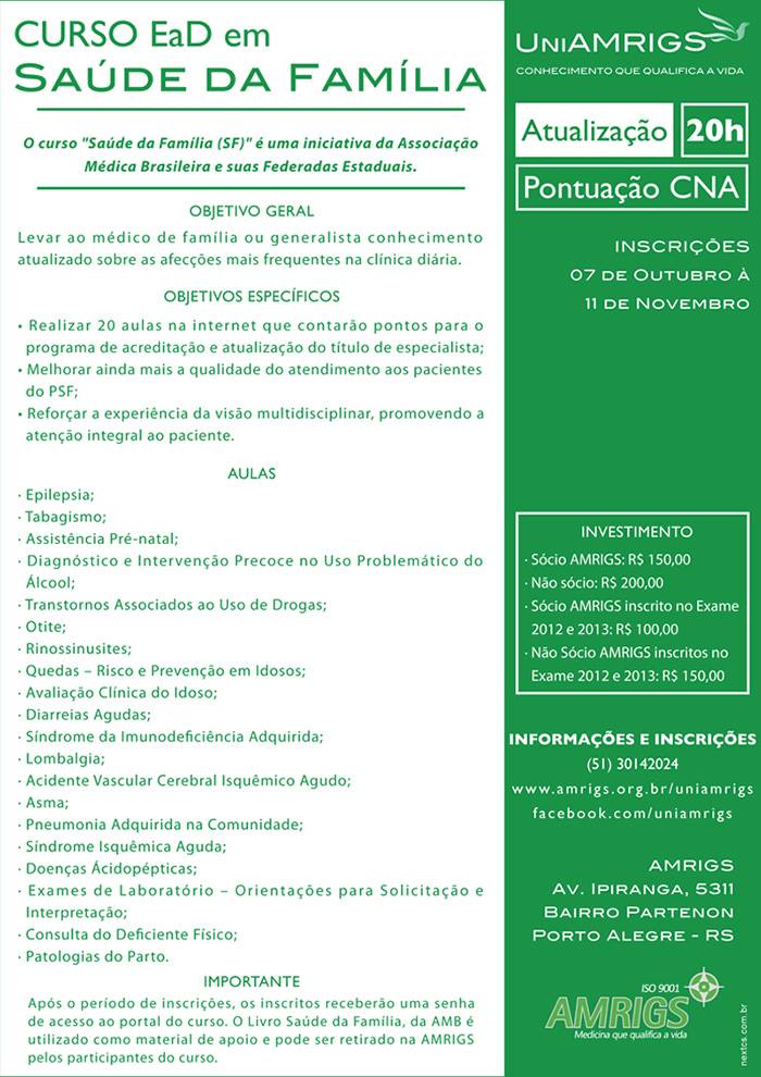 Curso EaD em Saúde da Família (AMRIGS)