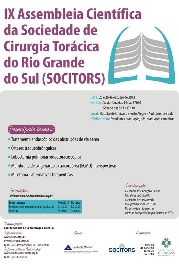 IX Assembleia Científica da Sociedade de Cirurgia Torácica do RS (SOCITORS)