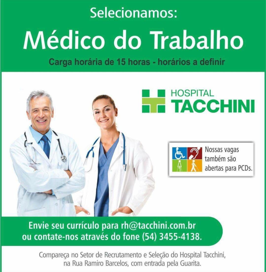 Hospital Tacchini abre 62 vagas de trabalho para equipe de