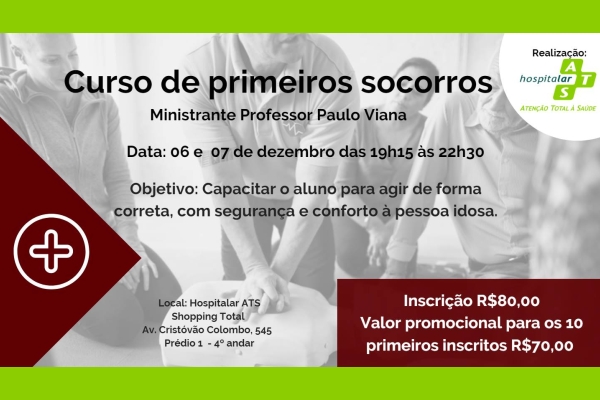 CURSO DE EXTENSÃO DE PRIMEIROS SOCORROS (ATS Hospitalar) Porto Alegre