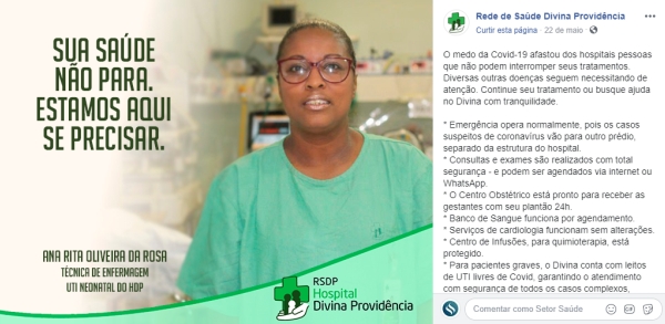 Hospital Divina Providência e as ações para garantir a saúde dos pacientes não Covid-19 durante a pandemia_