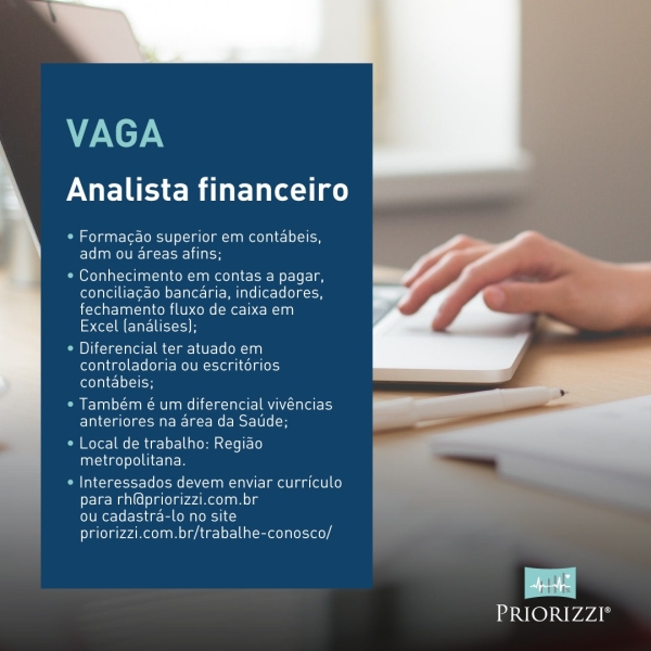 Vaga Analista Financeiro em Fortaleza/Ce