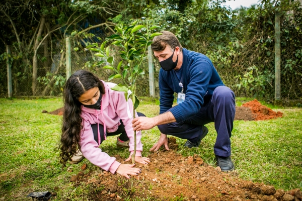 Hospital Moinhos de Vento promove plantio de árvores e hortaliças na Ilha Grande dos Marinheiros-