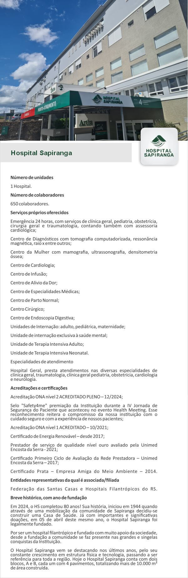 HOSPITAL SAPIRANGA PERFIL