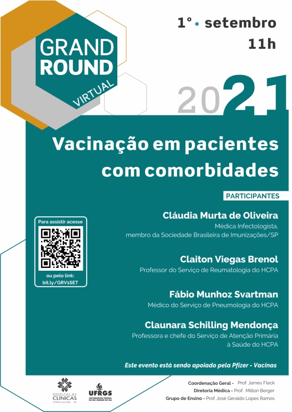 Vacinação em pacientes com comorbidades é o tema do Grand Round (HCPA)