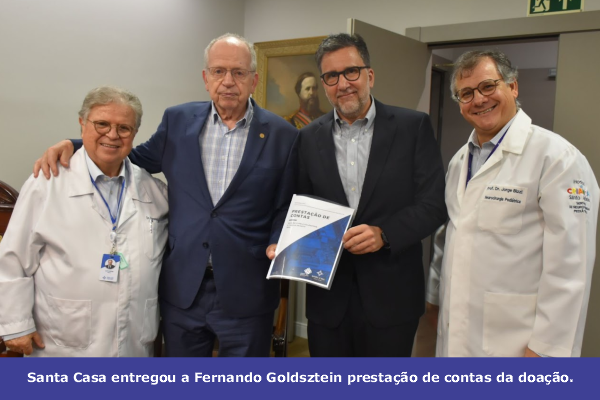 Cyrela Goldsztein e família Peixoto celebram entrega de equipamento para cirurgias de câncer cerebral infantil para Santa Casa