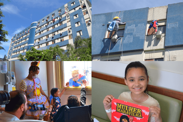 Rapel do Super-heróis leva alegria ao Hospital da Criança Santo Antônio